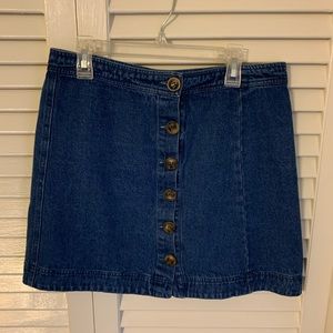 Button Down Jean Skirt